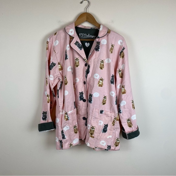 NWT PJ Salvage Meow & Furever Flannel Pajama Top - Picture 9 of 10